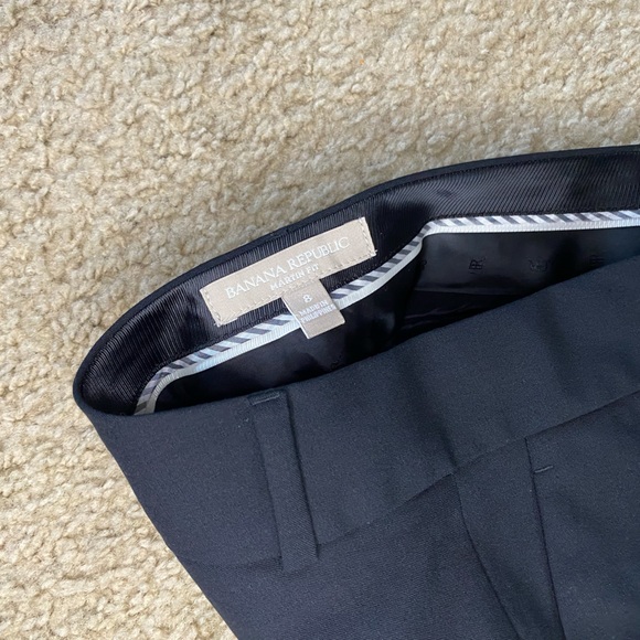 NWT BANANA REPUBLIC MARTIN-FIT TEXTURED BLACK TROUSERS CLASSIC MID-RISE - Picture 5 of 7